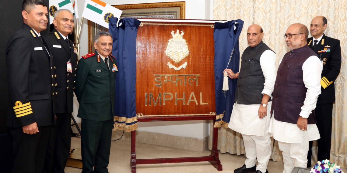 Defence Minister Rajnath Singh unveils third project 15B Indigenous Destroyer Imphal