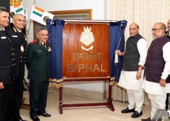 Defence Minister Rajnath Singh unveils third project 15B Indigenous Destroyer Imphal