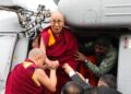 Tibetan spiritual leader, the Dalai Lama arrives in Sikkim